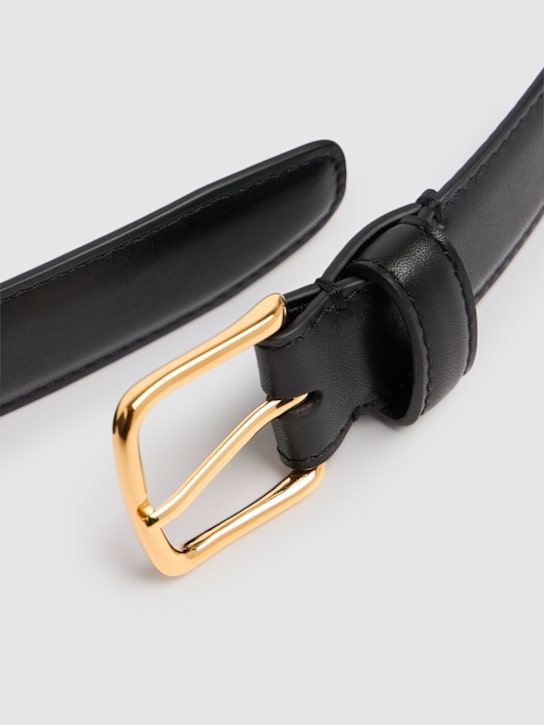 The Row: Classic leather belt - Black - women_1 | Luisa Via Roma