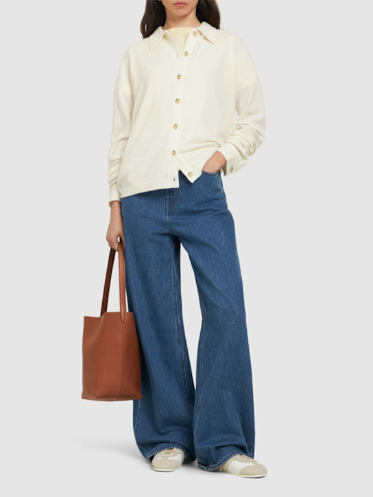 Toteme: Raglan sleeve cashmere cardigan - White - women_1 | Luisa Via Roma
