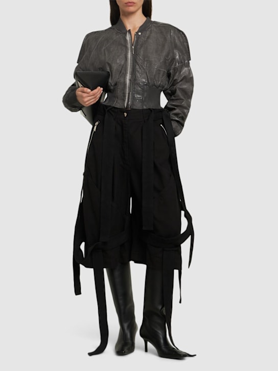 Flight cropped bomber cotton jacket - Thumbnail 2