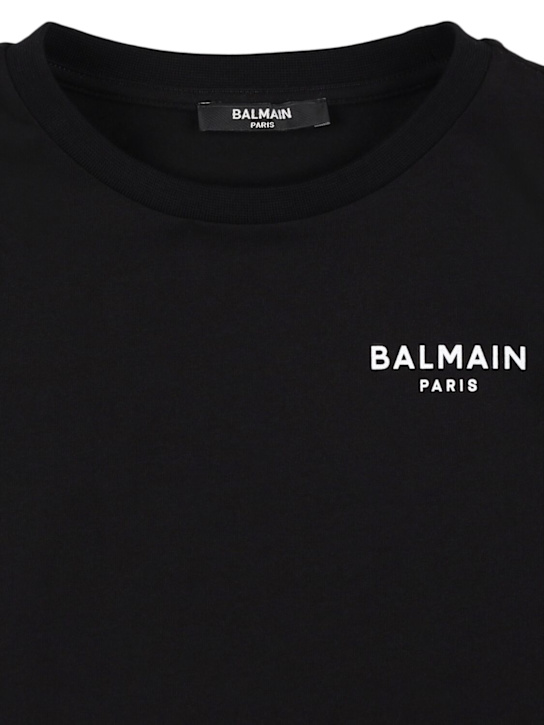 Balmain: T-Shirt aus Baumwolljersey mit Logo - kids-boys_1 | Luisa Via Roma