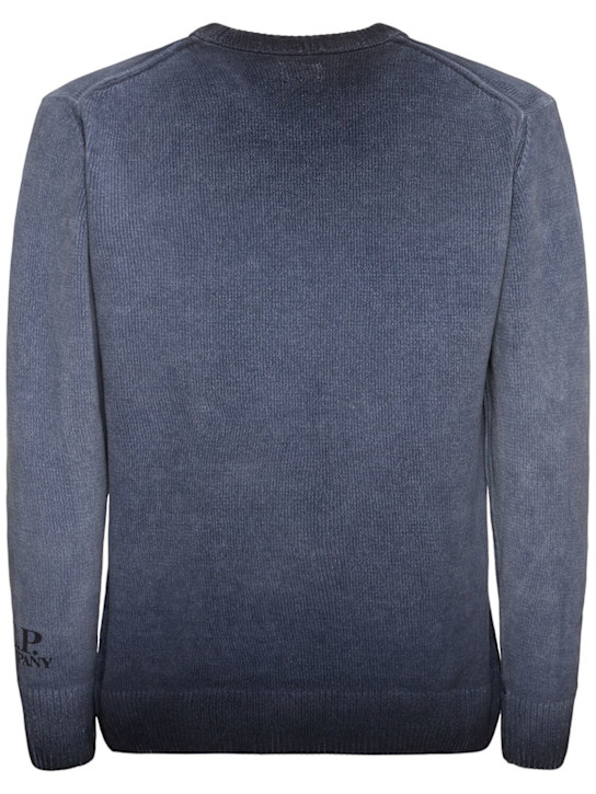 C.P. Company: Chenille cotton sweater - Total Eclipse - men_3 | Luisa Via Roma