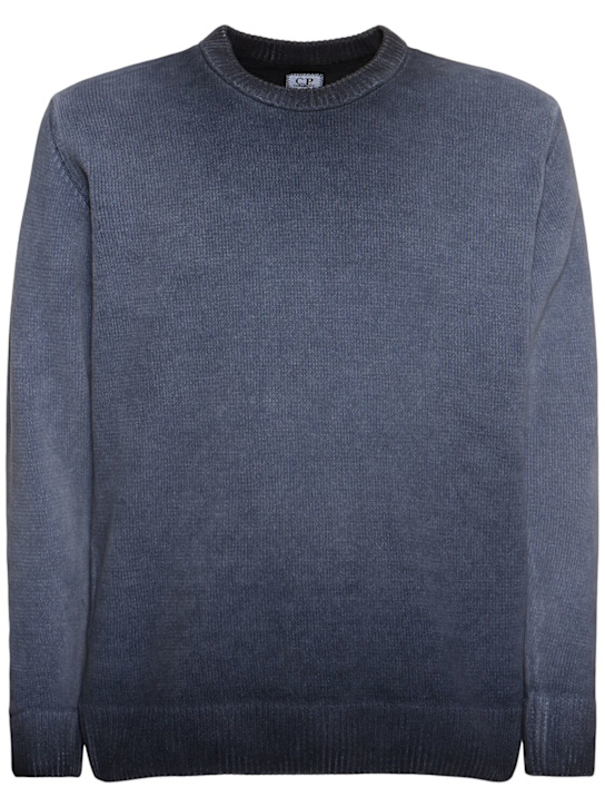 C.P. Company: Chenille cotton sweater - Total Eclipse - men_0 | Luisa Via Roma