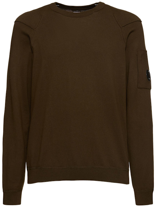 C.P. Company: Sea Island crewneck lens sweater - Green - men_0 | Luisa Via Roma
