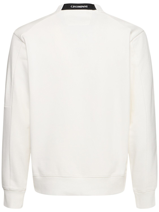 C.P. Company: Diagonal raised fleece lens sweatshirt - Gauze White - men_3 | Luisa Via Roma