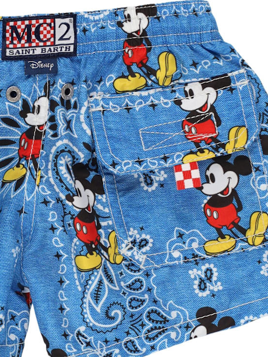 Mc2 Saint Barth: Mickey print nylon swim shorts - Blue - kids-boys_2 | Luisa Via Roma