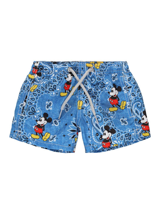 Mc2 Saint Barth: Mickey print nylon swim shorts - Blue - kids-boys_0 | Luisa Via Roma