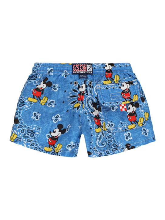 Mc2 Saint Barth: Mickey print nylon swim shorts - Blue - kids-boys_1 | Luisa Via Roma