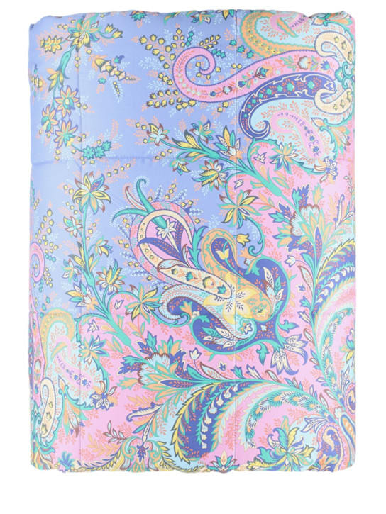 Etro: Iris quilted duvet - Blue - ecraft_0 | Luisa Via Roma