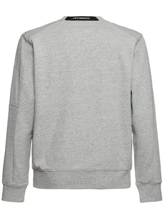 C.P. Company: Diagonal raised fleece lens sweatshirt - Heather Grey - men_3 | Luisa Via Roma