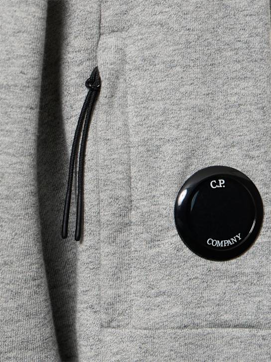 C.P. Company: Diagonal raised fleece lens sweatshirt - Heather Grey - men_4 | Luisa Via Roma
