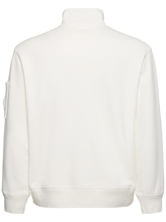 C.P. Company: Diagonal fleece half zip sweatshirt - Gauze White - men_3 | Luisa Via Roma
