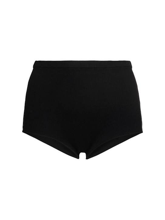 The Frankie Shop: Alissa viscose blend knit micro shorts - women_0 | Luisa Via Roma