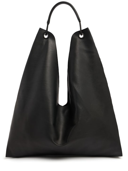 The Row: Bindle three soft leather tote bag - Black - women_0 | Luisa Via Roma