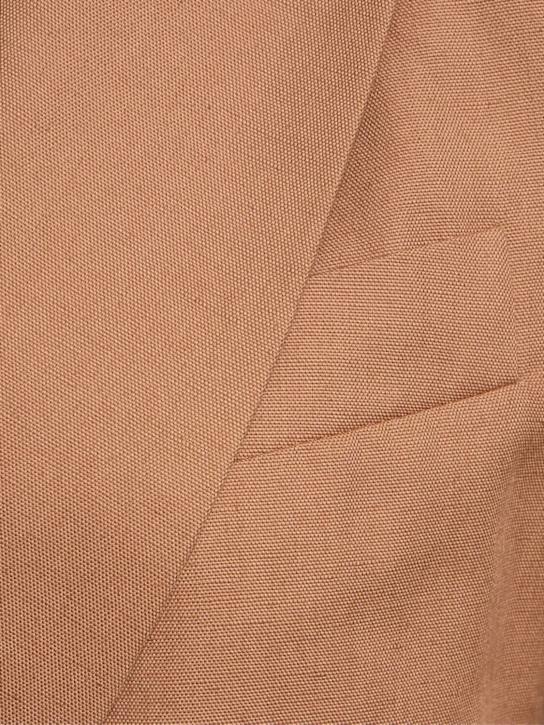 Weekend Max Mara: Quito cotton & linen canvas wide jacket - Brown - women_4 | Luisa Via Roma
