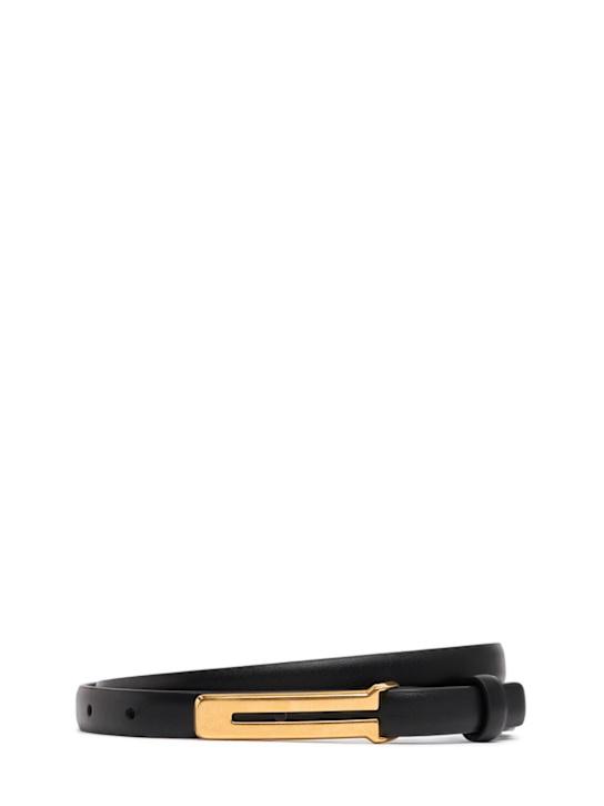 The Row: Kuk leather belt - Black - women_0 | Luisa Via Roma