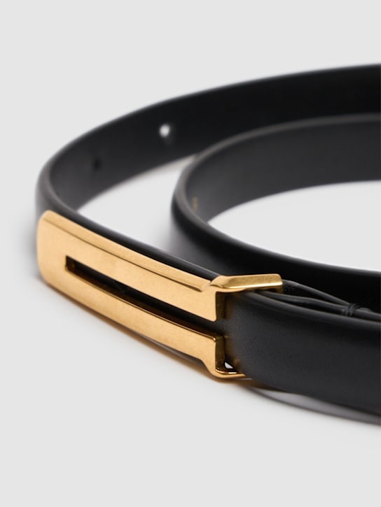 The Row: Kuk leather belt - Black - women_1 | Luisa Via Roma