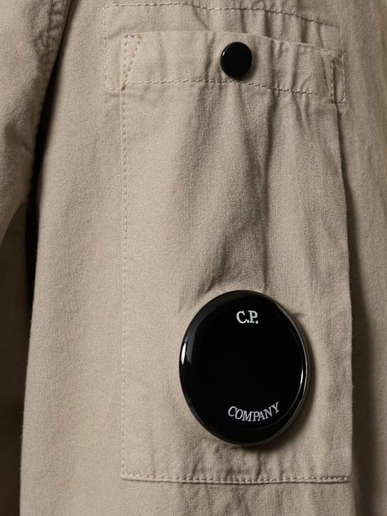 C.P. Company: Organic gabardine full zip overshirt - Vintage Khaki - men_4 | Luisa Via Roma