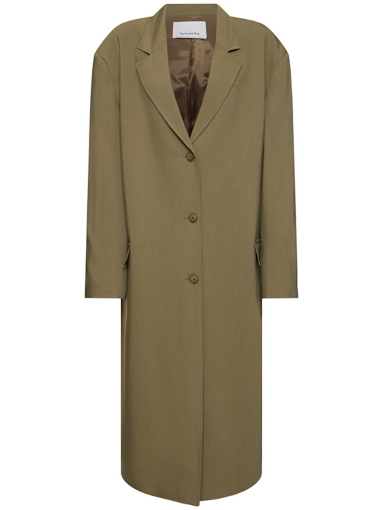The Frankie Shop: Tribeca viscose blend long coat - Khaki - women_0 | Luisa Via Roma