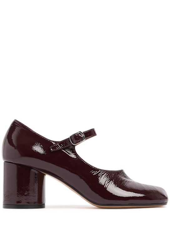 Maison Margiela: 60毫米Tabi漆皮高跟鞋 - 酒红色 - women_0 | Luisa Via Roma