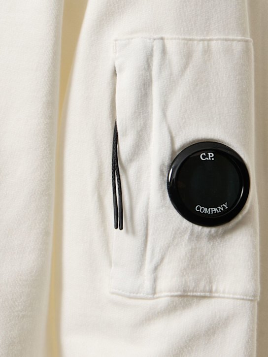 C.P. Company: Light fleece crewneck sweatshirt - Gauze White - men_4 | Luisa Via Roma