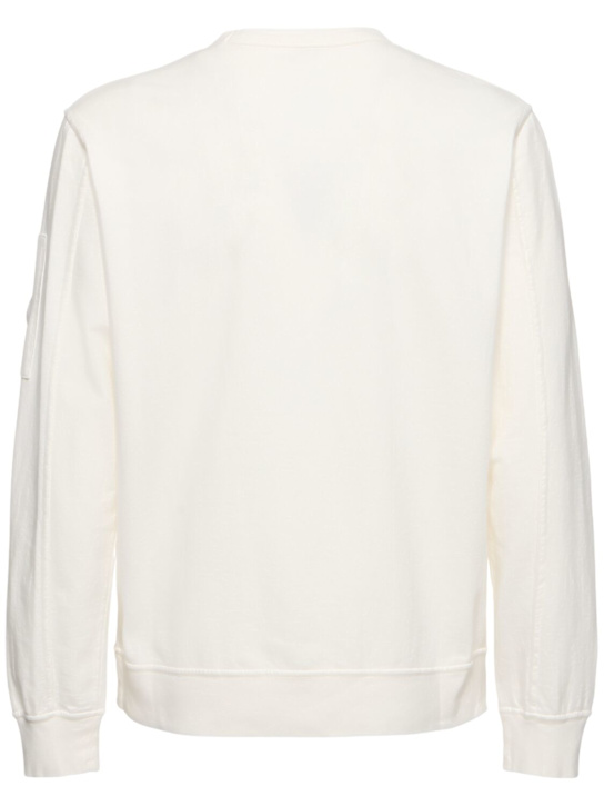 C.P. Company: Light fleece crewneck sweatshirt - Gauze White - men_3 | Luisa Via Roma