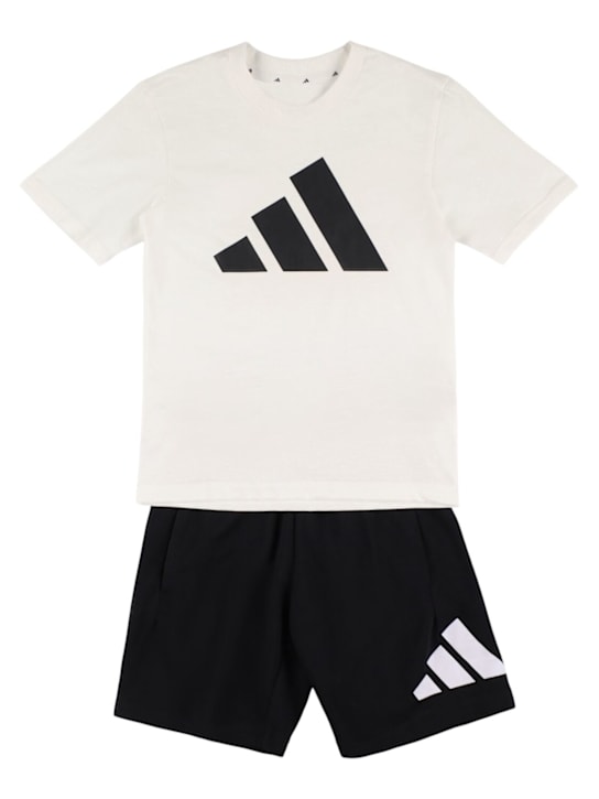 adidas Originals: コットンジャージーTシャツ＆ショートパンツ - kids-boys_0 | Luisa Via Roma