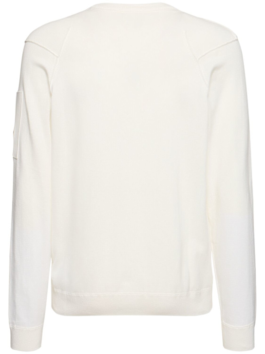 C.P. Company: Sea Island crewneck lens sweater - Gauze White - men_3 | Luisa Via Roma
