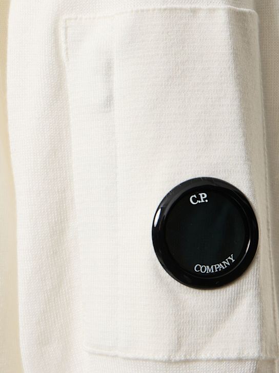 C.P. Company: Sea Island crewneck lens sweater - Gauze White - men_4 | Luisa Via Roma