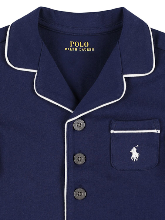 Polo Ralph Lauren: Set pigiama in cotone stampato - Blu Scuro - kids-boys_1 | Luisa Via Roma
