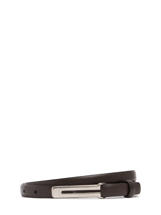 The Row: Cintura Kuk in pelle - Marrone Scuro - women_0 | Luisa Via Roma
