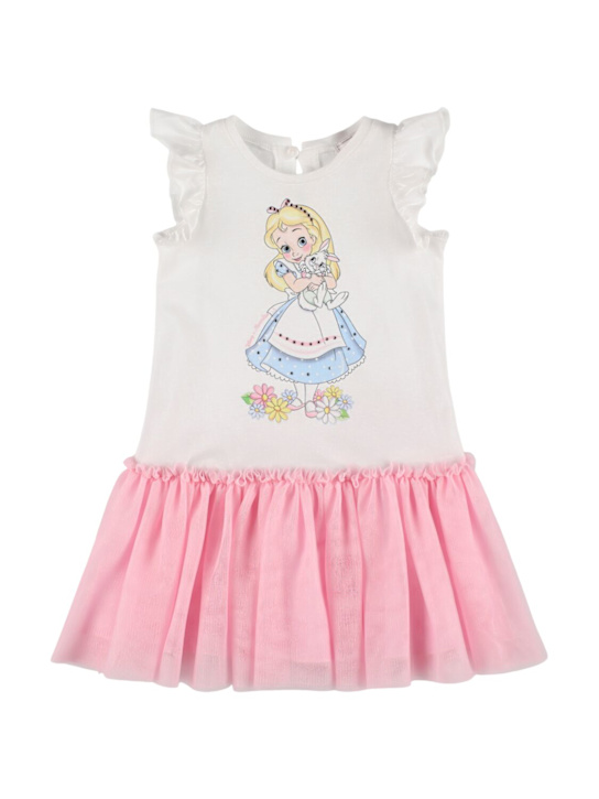 Monnalisa: コットンジャージーワンピース - ピンク - kids-girls_0 | Luisa Via Roma