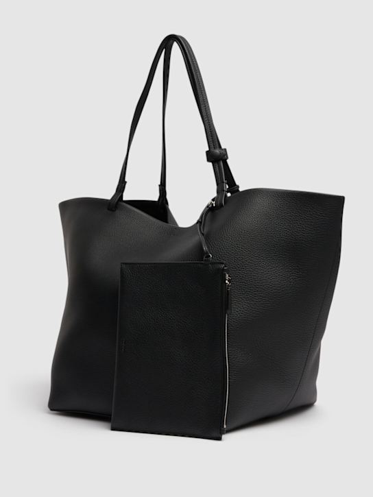 The Row: XL Park leather tote bag - Black - men_3 | Luisa Via Roma