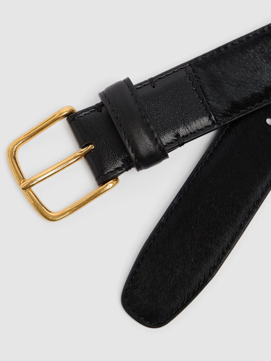 The Row: Classic ponyhair belt - Black - women_2 | Luisa Via Roma