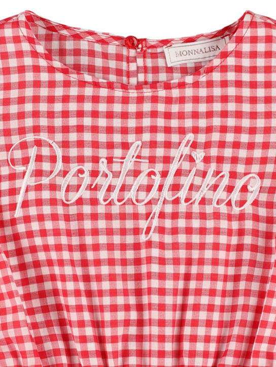 Monnalisa: Tuta in mussola stampata - Bianco/Rosso - kids-girls_1 | Luisa Via Roma