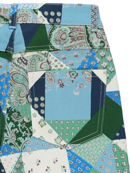 Etro: 拼接混棉裤子 - 蓝色/多色 - kids-boys_2 | Luisa Via Roma