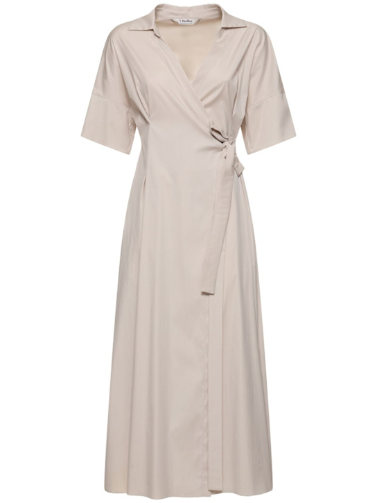 'S Max Mara: Sarah poplin midi dress - Beige - women_0 | Luisa Via Roma