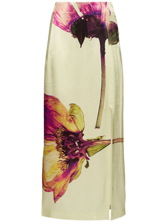 ISSEY MIYAKE: Pressed flora long skirt - women_0 | Luisa Via Roma