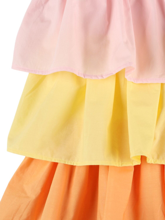 Molo: ティアードオーガニックコットンポプリンワンピース - kids-girls_1 | Luisa Via Roma