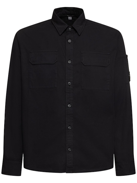 C.P. Company: Organic gabardine lens shirt - Black - men_0 | Luisa Via Roma