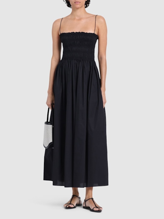 Matteau: Organic cotton poplin maxi dress - Black - women_1 | Luisa Via Roma