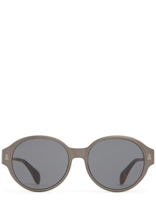 Moncler: Auros round titanium sunglasses - Anthracite - men_0 | Luisa Via Roma
