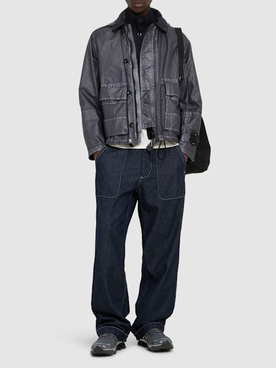 C.P. Company: Raffia goggle jacket - Smoked Pearl - men_1 | Luisa Via Roma