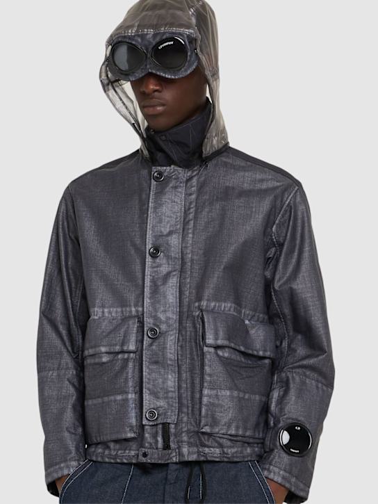 C.P. Company: Raffia goggle jacket - Smoked Pearl - men_3 | Luisa Via Roma
