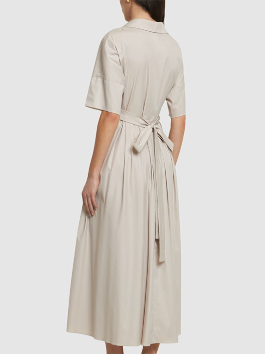 'S Max Mara: Sarah poplin midi dress - Beige - women_2 | Luisa Via Roma