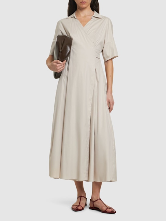 'S Max Mara: Sarah poplin midi dress - Beige - women_1 | Luisa Via Roma