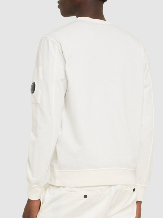 C.P. Company: Light fleece crewneck sweatshirt - Gauze White - men_2 | Luisa Via Roma
