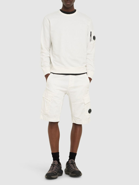 C.P. Company: Light fleece crewneck sweatshirt - Gauze White - men_1 | Luisa Via Roma