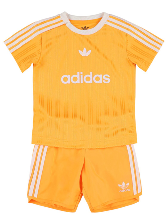 adidas Originals: Recycled poly t-shirt & shorts - kids-boys_0 | Luisa Via Roma
