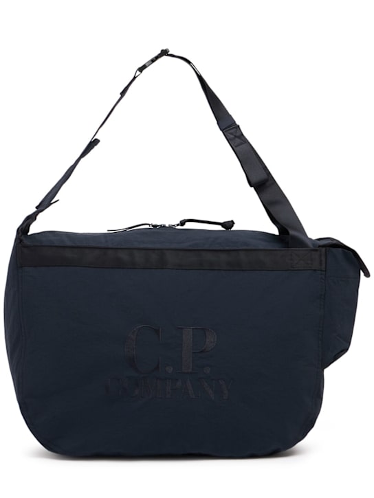 C.P. Company: Plain paper touch zipped bag - Total Eclipse - men_0 | Luisa Via Roma