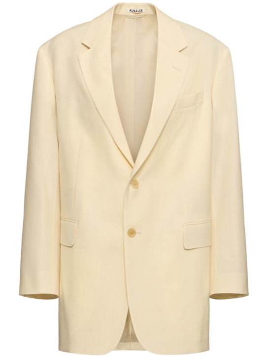 Auralee: Wool & mohair single breasted blazer - women_0 | Luisa Via Roma